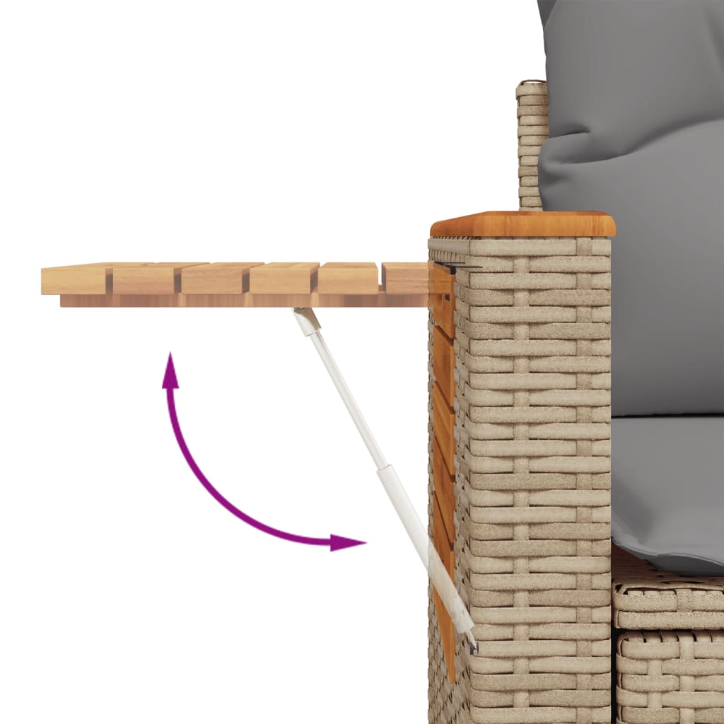 9-delige Loungeset met kussens poly rattan beige is nu te koop bij PeponiXL, paradijselijk wonen!