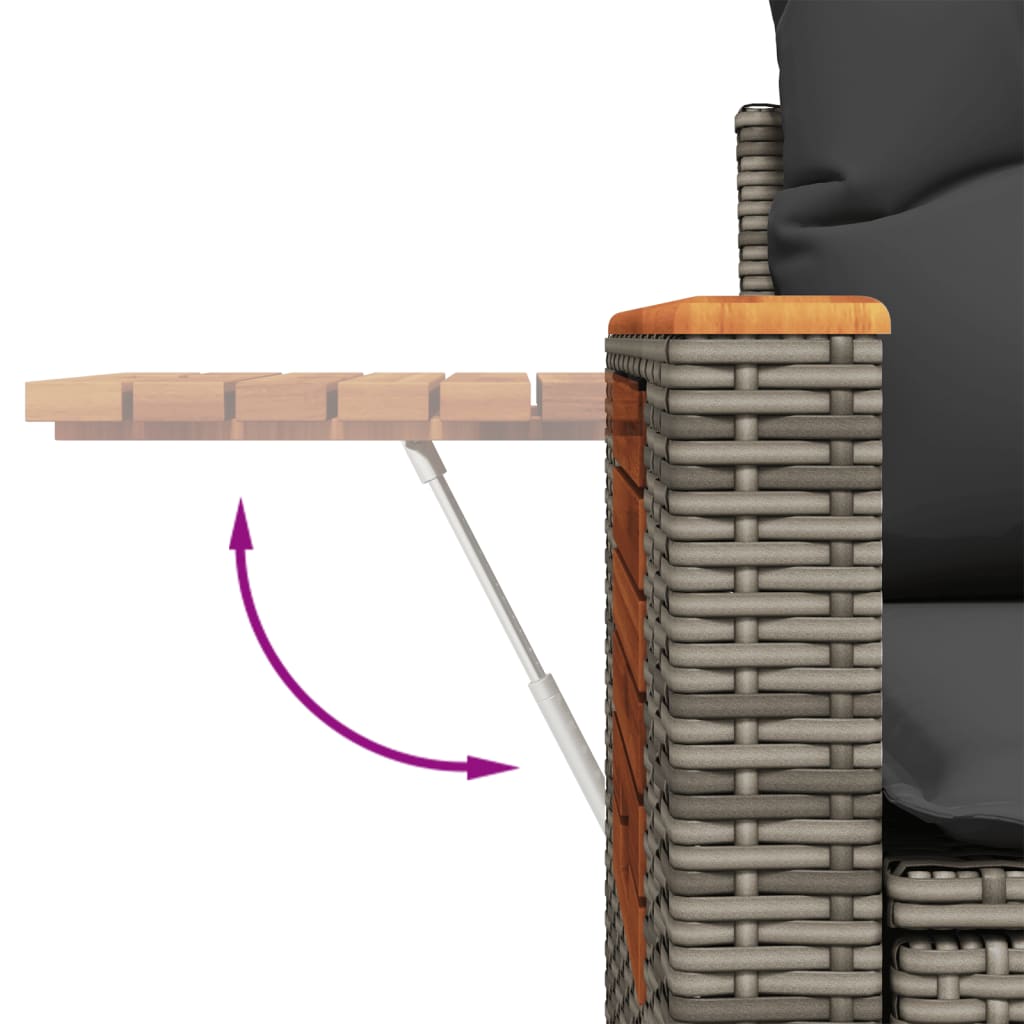 5-delige Loungeset met kussens poly rattan grijs is nu te koop bij PeponiXL, paradijselijk wonen!