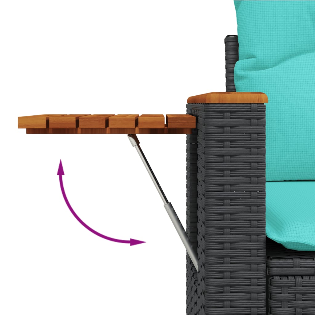 6-delige Loungeset met kussens poly rattan zwart is nu te koop bij PeponiXL, paradijselijk wonen!