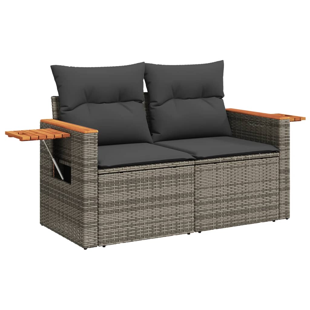 5-delige Loungeset met kussens poly rattan grijs is nu te koop bij PeponiXL, paradijselijk wonen!