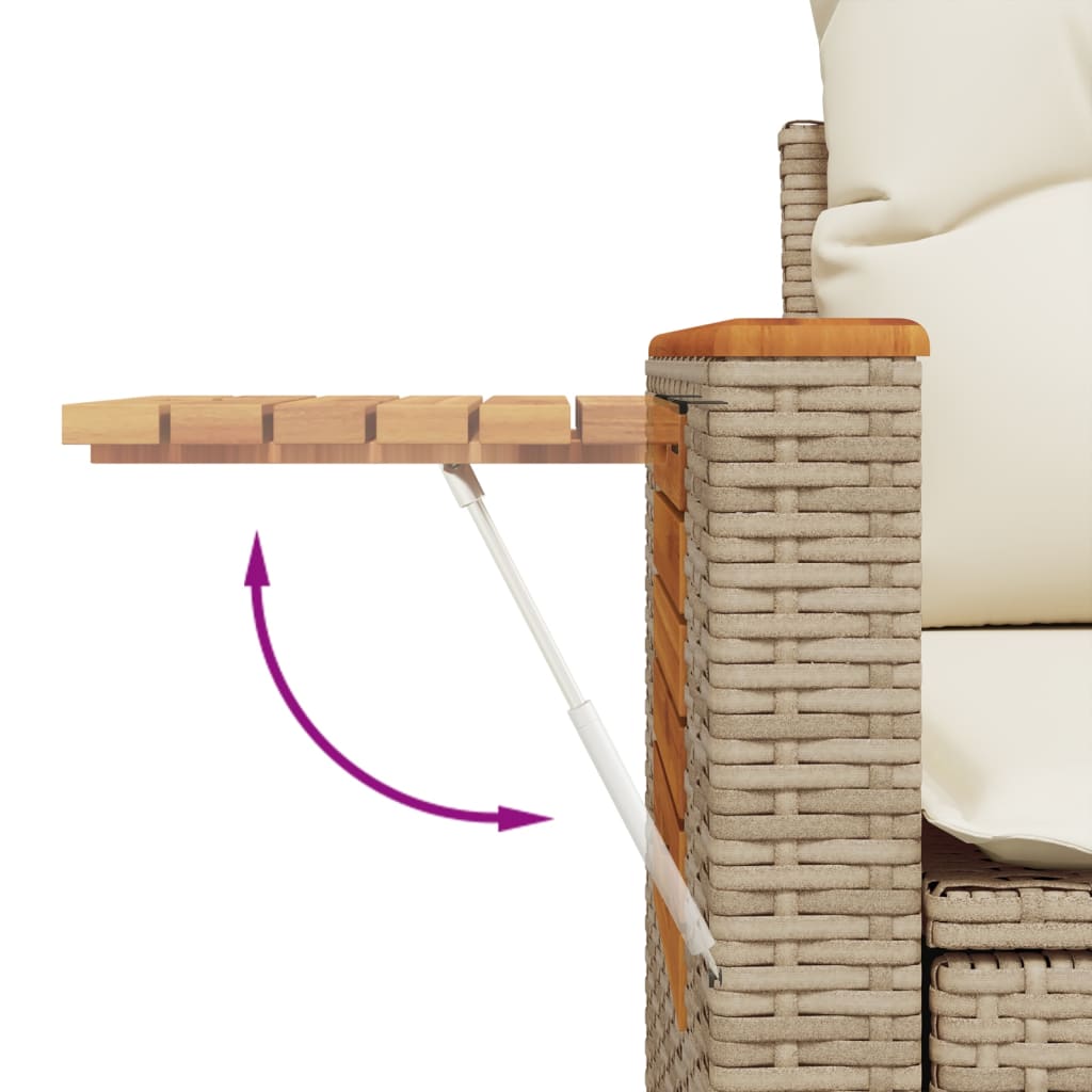 8-delige Loungeset met kussens poly rattan beige is nu te koop bij PeponiXL, paradijselijk wonen!