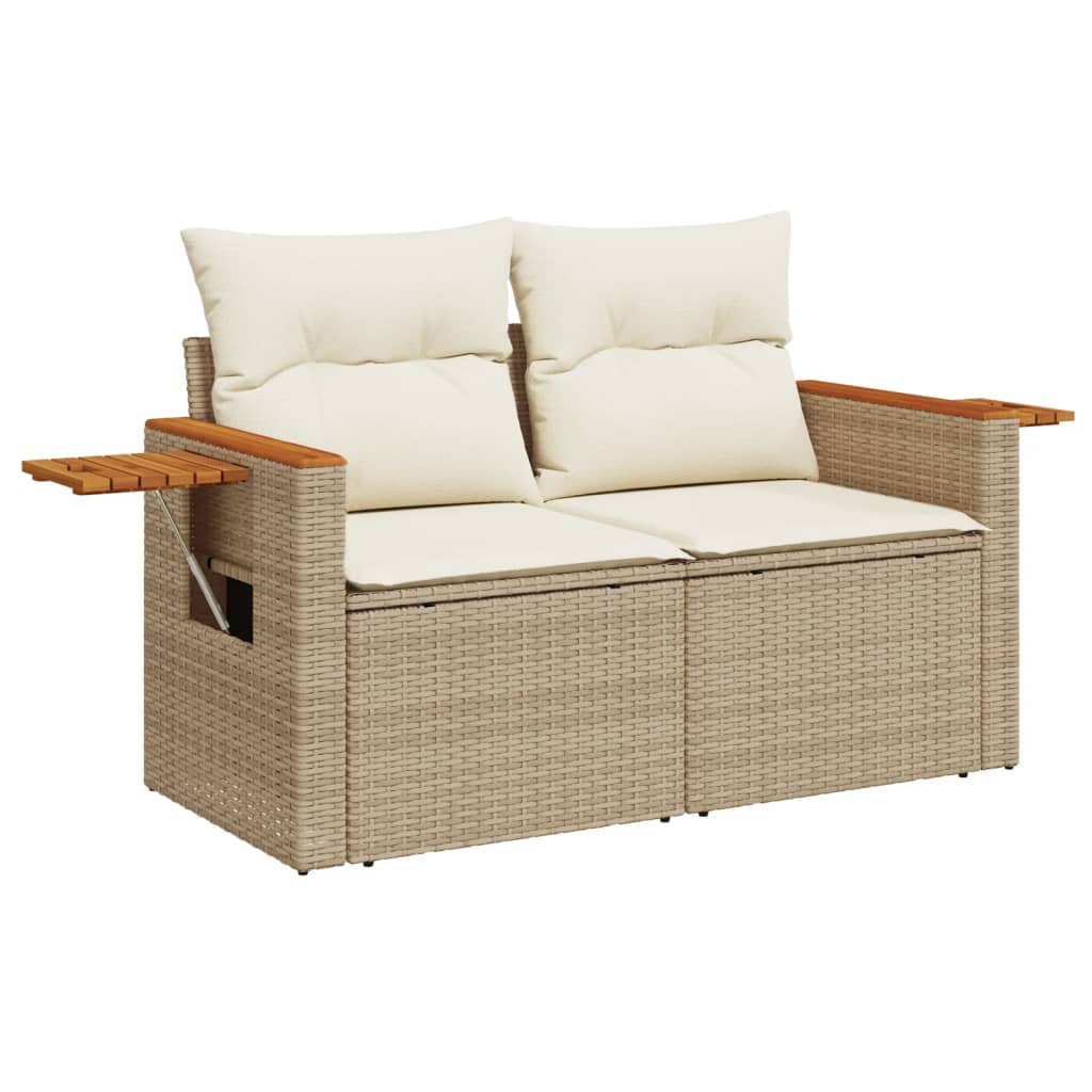10-delige Loungeset met kussens poly rattan beige is nu te koop bij PeponiXL, paradijselijk wonen!