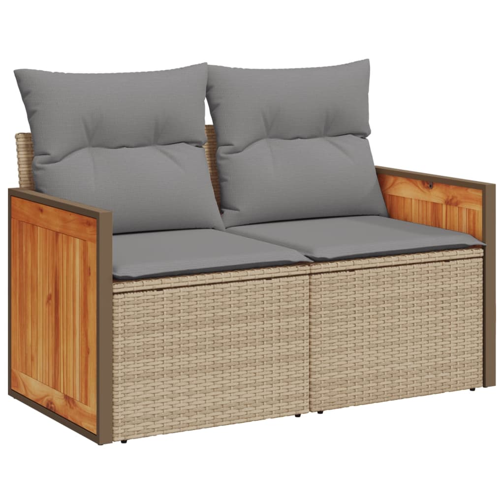 5-delige Loungeset met kussens poly rattan beige is nu te koop bij PeponiXL, paradijselijk wonen!