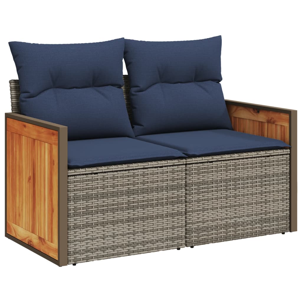 5-delige tuinbankset met kussens, grijs polyrotan is nu te koop bij PeponiXL, paradijselijk wonen!