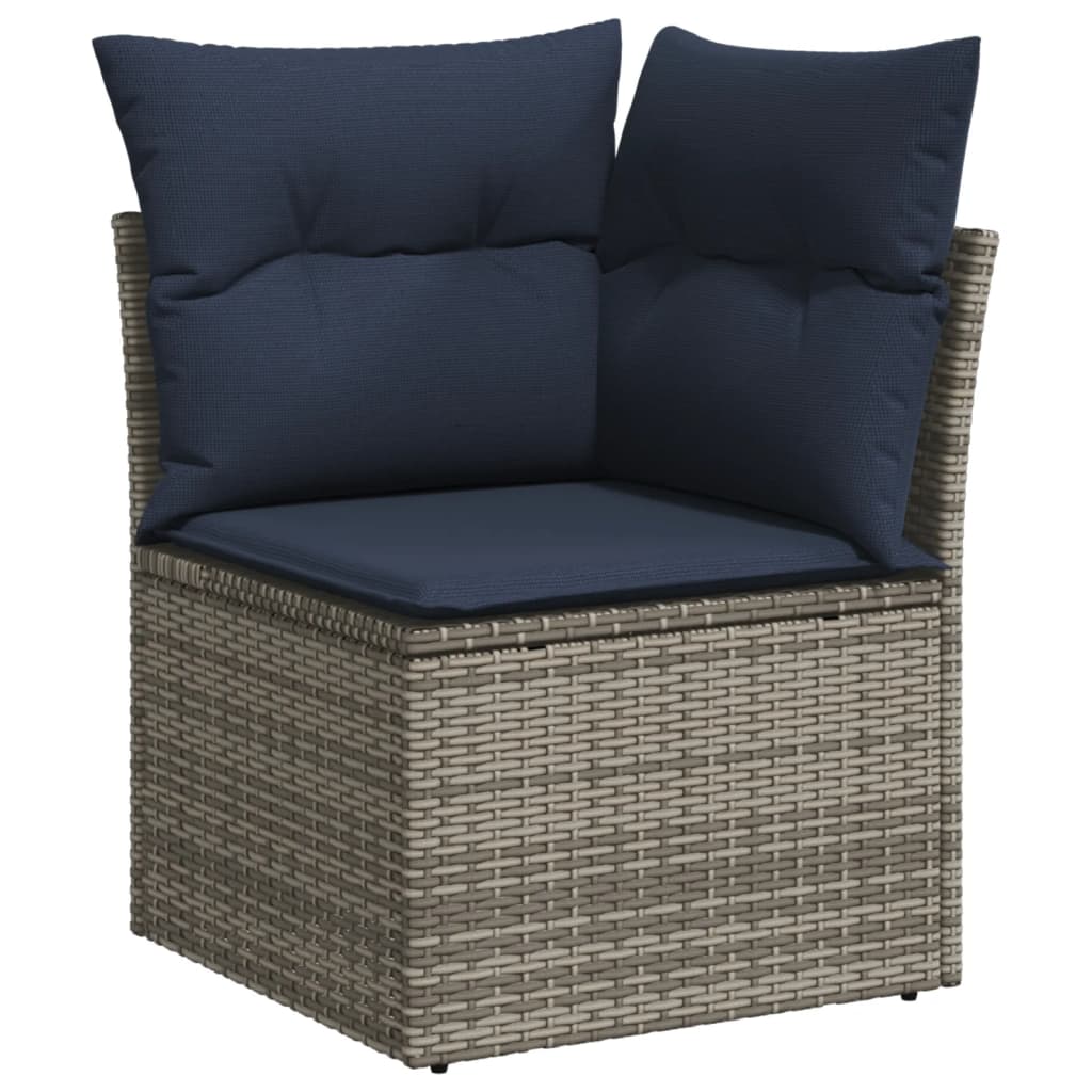 7-delige tuinbankset met kussens, grijs polyrotan is nu te koop bij PeponiXL, paradijselijk wonen!