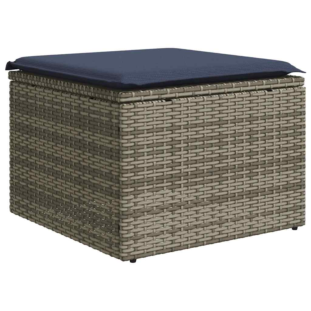 6-delige tuinbankset met kussens, grijs polyrotan is nu te koop bij PeponiXL, paradijselijk wonen!