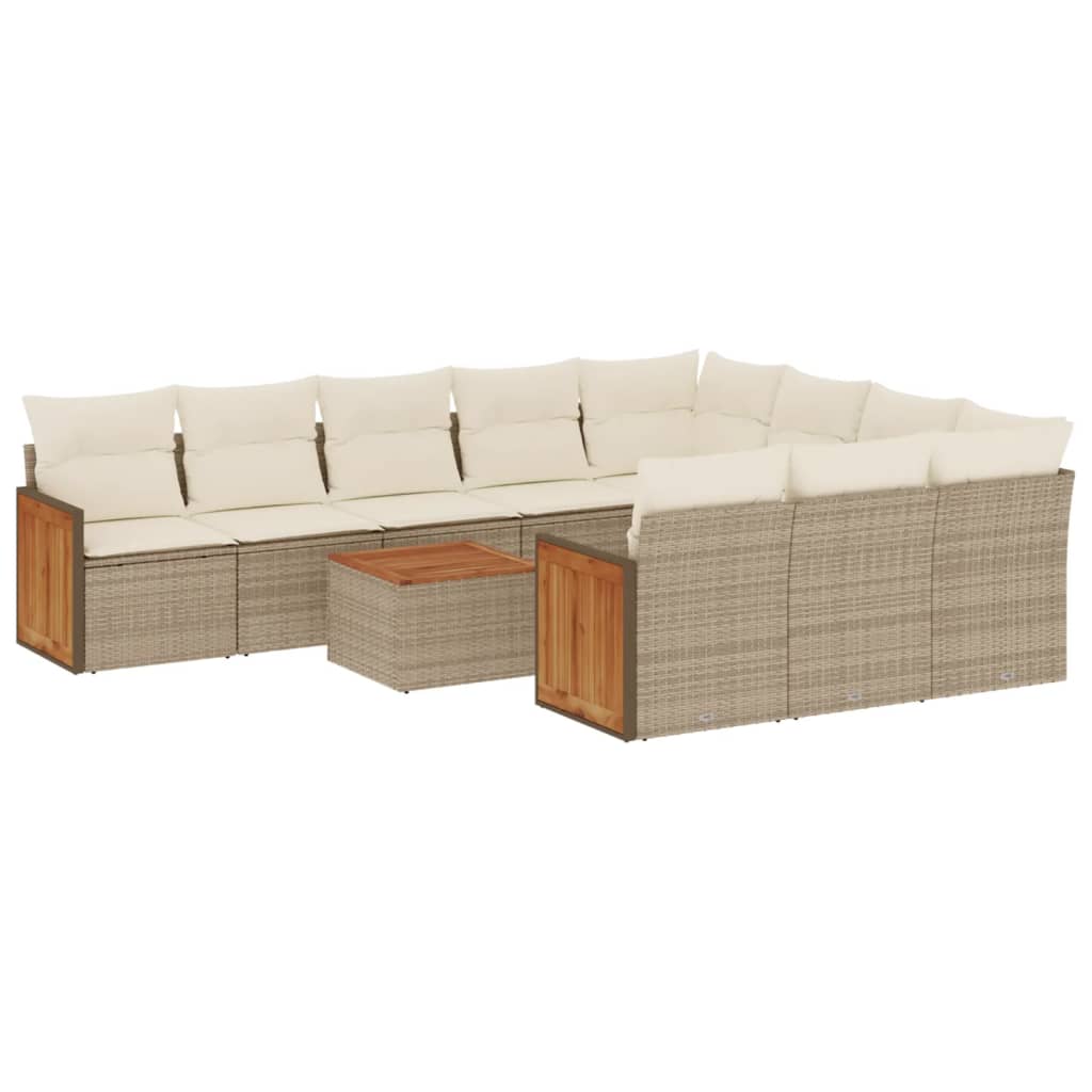 11-delige Tuinset met kussens poly rattan beige is nu te koop bij PeponiXL, paradijselijk wonen!