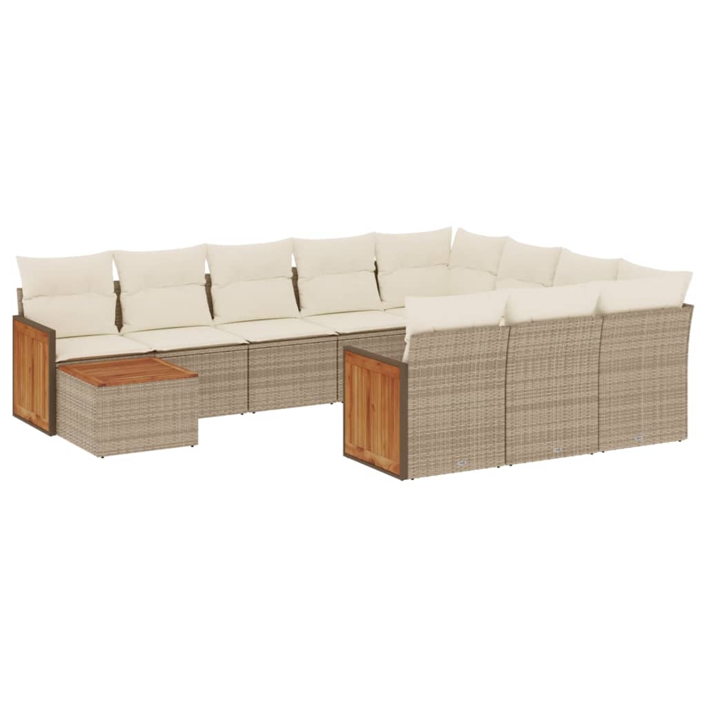 11-delige Tuinset met kussens poly rattan beige is nu te koop bij PeponiXL, paradijselijk wonen!