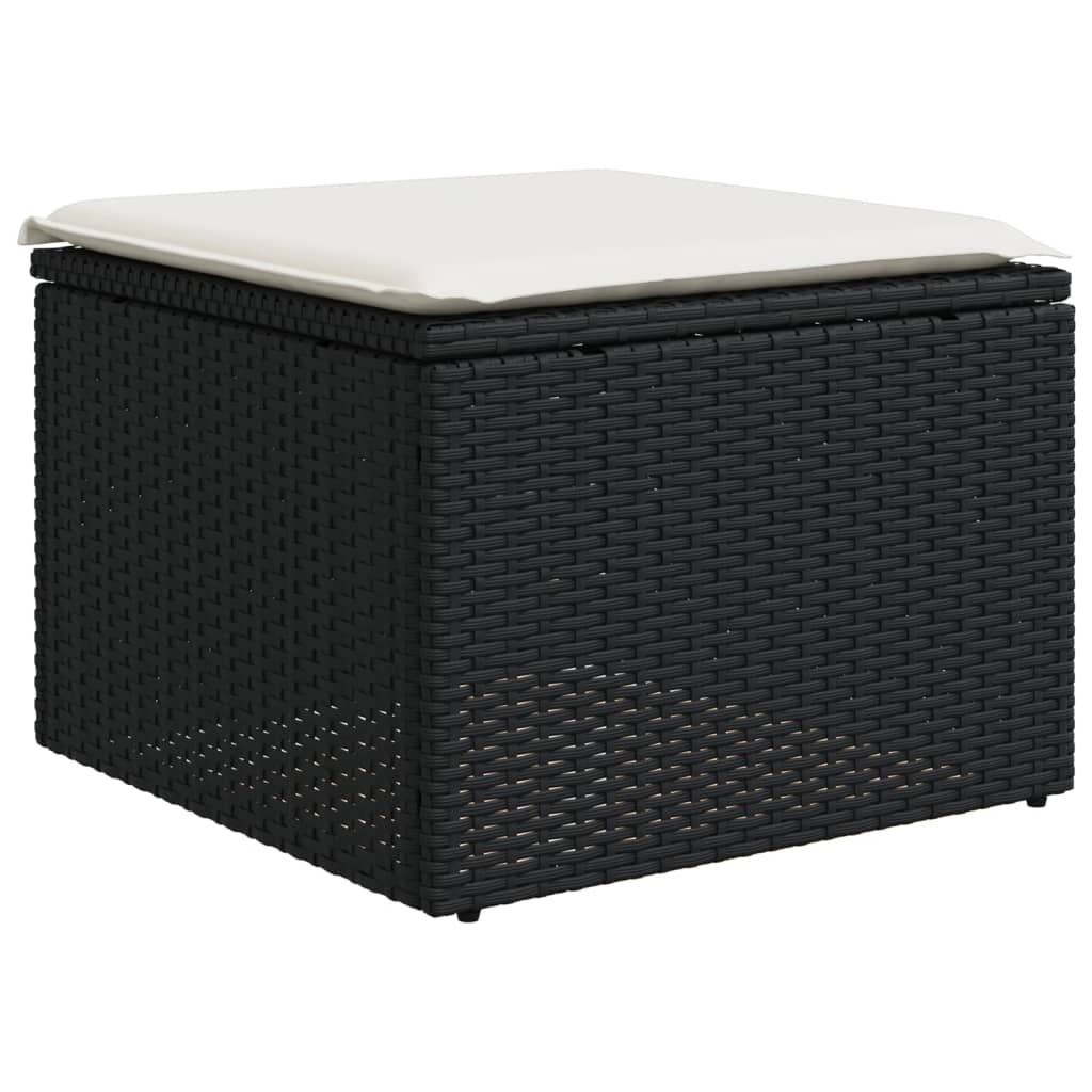 12-delige Loungeset met kussens poly rattan zwart is nu te koop bij PeponiXL, paradijselijk wonen!