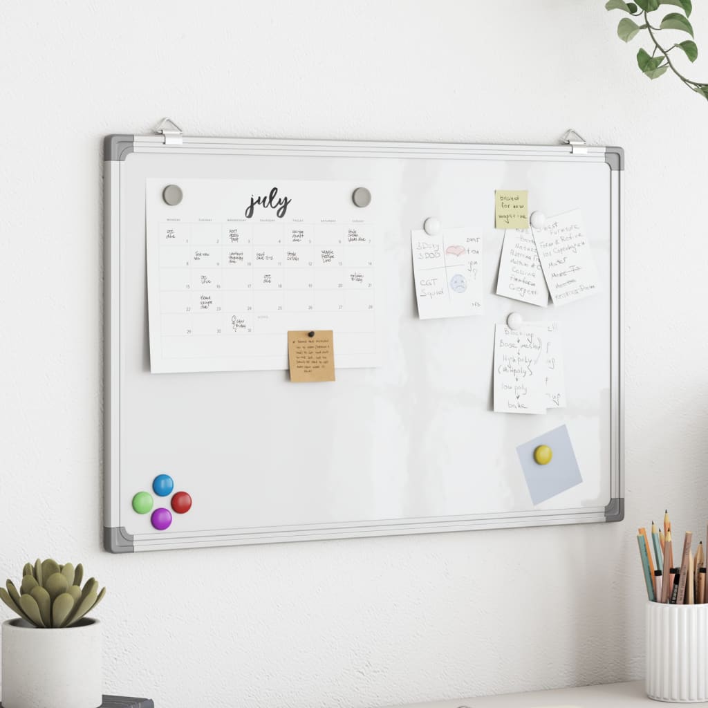 Whiteboard magnetisch 80x60x1,7 cm aluminium is nu te koop bij PeponiXL, paradijselijk wonen!