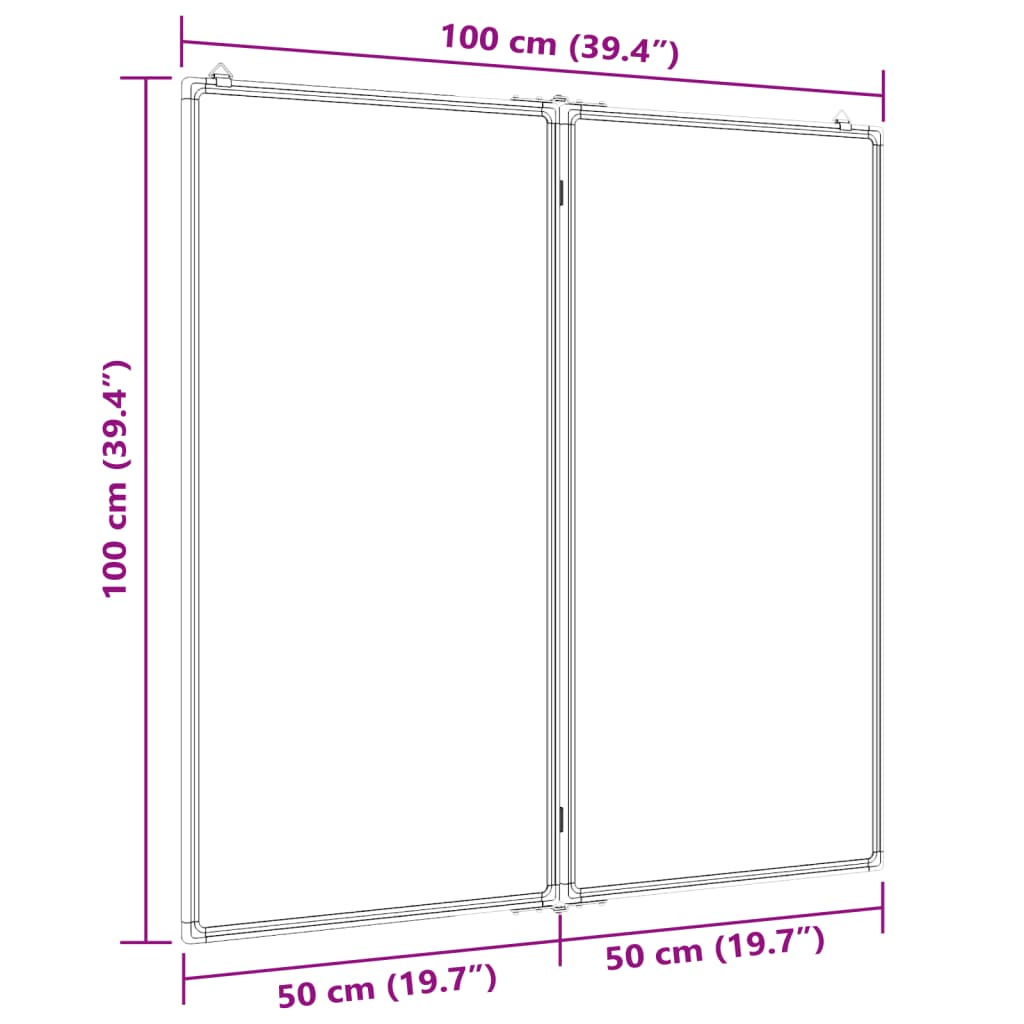 Whiteboard magnetisch inklapbaar 100x100x1,7 cm aluminium is nu te koop bij PeponiXL, paradijselijk wonen!
