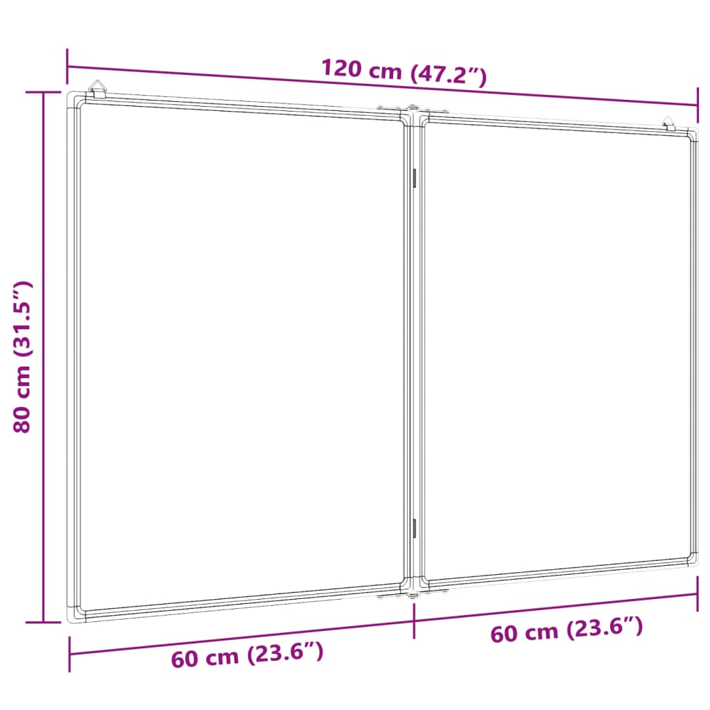 Whiteboard magnetisch inklapbaar 120x80x1,7 cm aluminium is nu te koop bij PeponiXL, paradijselijk wonen!