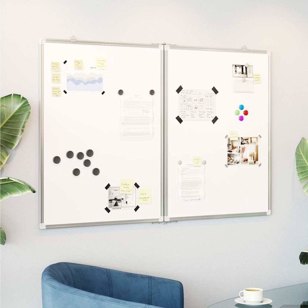 Whiteboard magnetisch inklapbaar 120x100x1,7 cm aluminium is nu te koop bij PeponiXL, paradijselijk wonen!