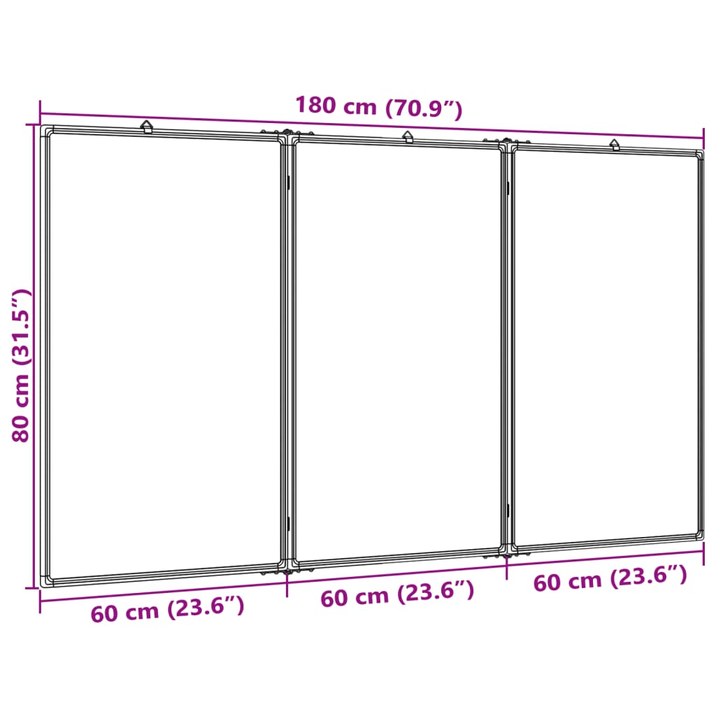 Whiteboard magnetisch inklapbaar 180x80x1,7 cm aluminium is nu te koop bij PeponiXL, paradijselijk wonen!