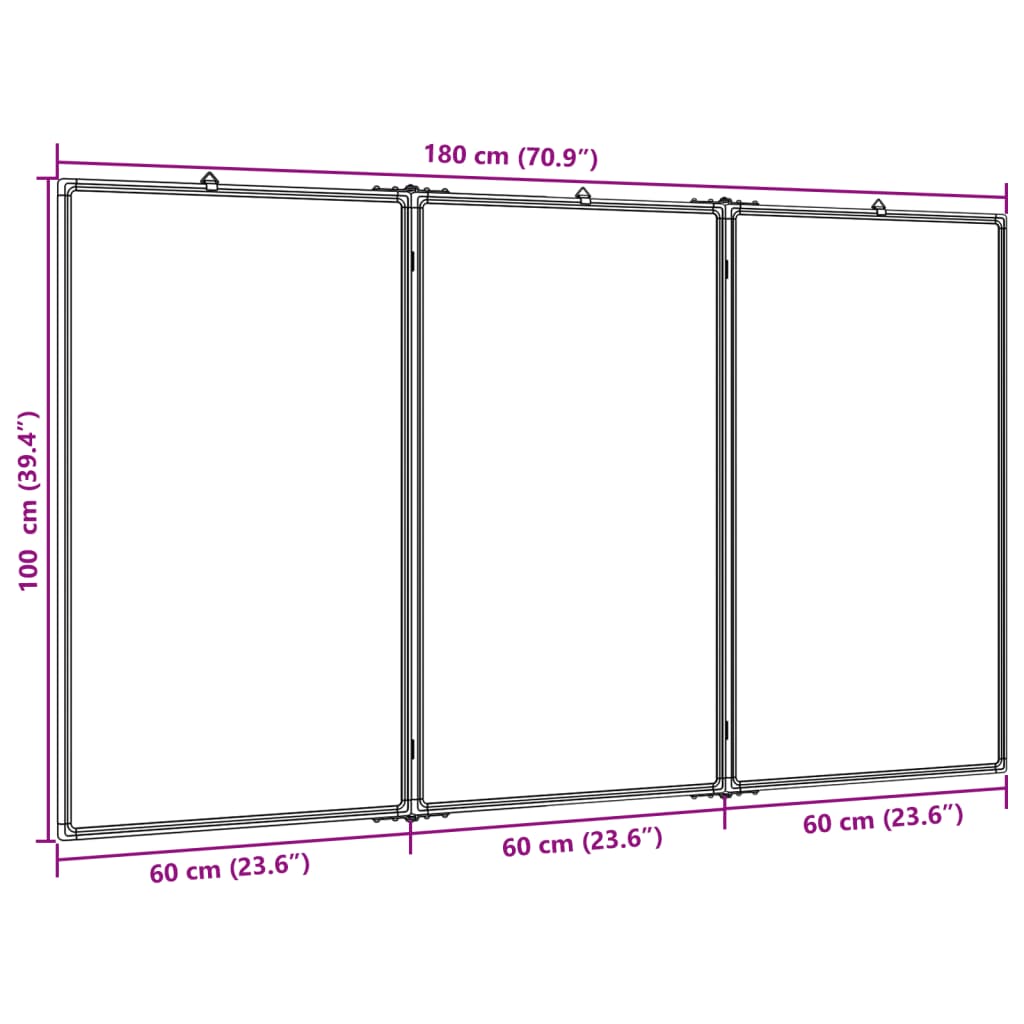 Whiteboard magnetisch inklapbaar 180x100x1,7 cm aluminium is nu te koop bij PeponiXL, paradijselijk wonen!