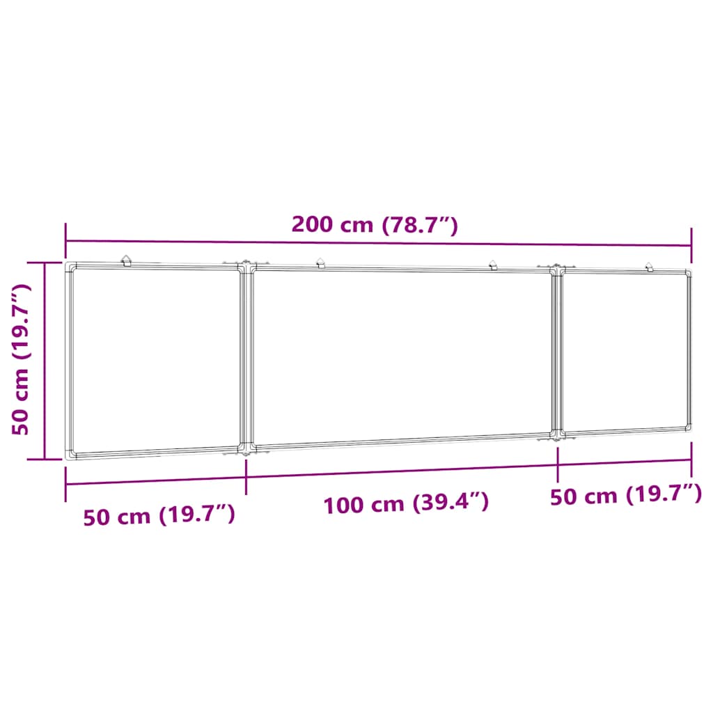 Whiteboard magnetisch inklapbaar 200x50x1,7 cm aluminium is nu te koop bij PeponiXL, paradijselijk wonen!