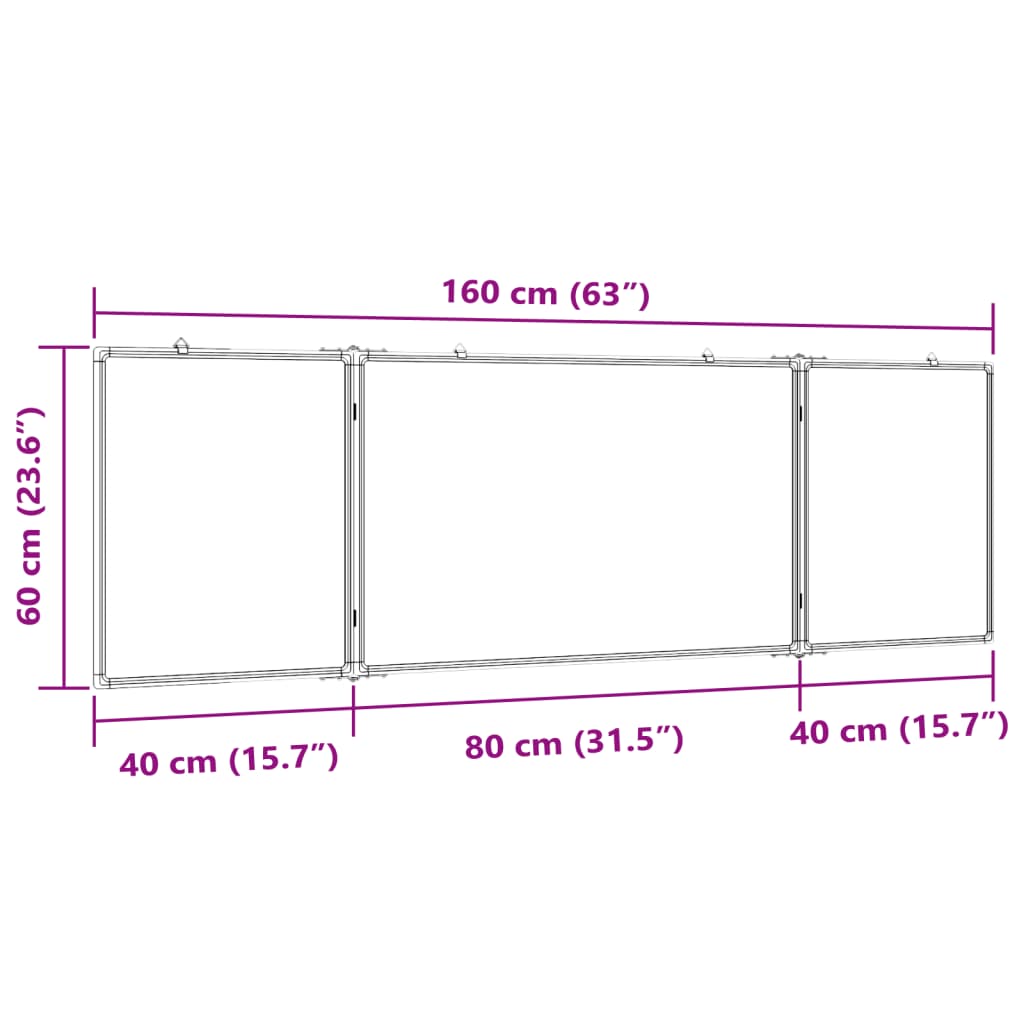 Whiteboard magnetisch inklapbaar 160x60x1,7 cm aluminium is nu te koop bij PeponiXL, paradijselijk wonen!