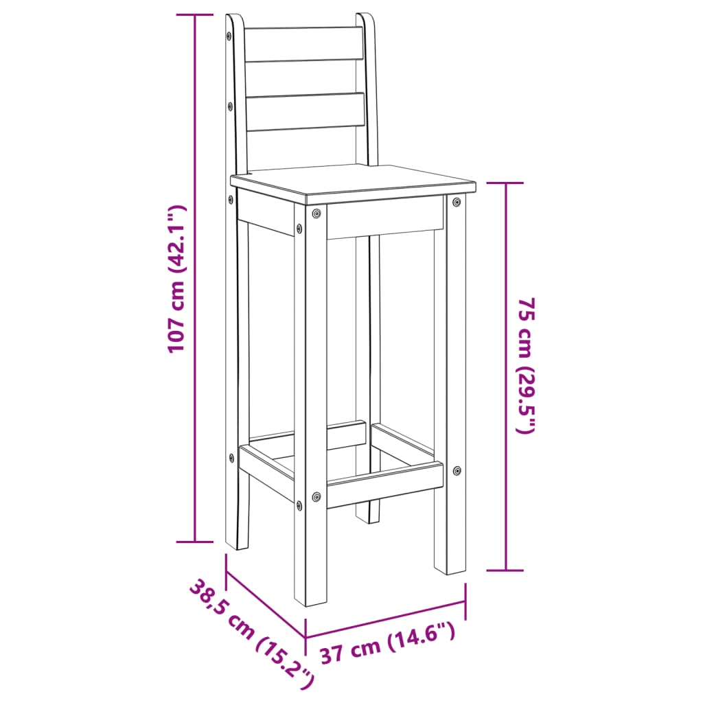 Barstoelen 2 st massief grenenhout is nu te koop bij PeponiXL, paradijselijk wonen!