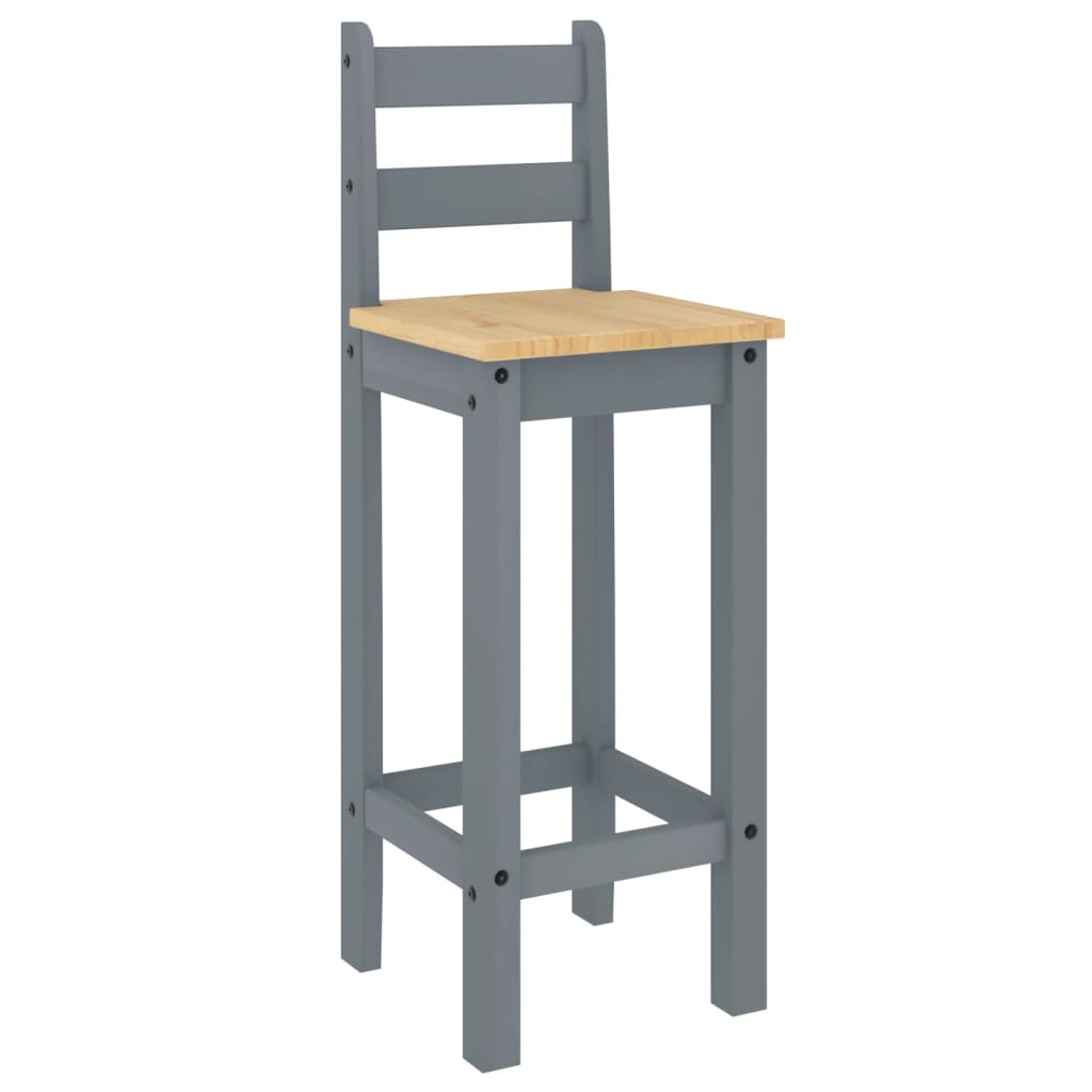 Barstoelen 2 st massief grenenhout grijs is nu te koop bij PeponiXL, paradijselijk wonen!