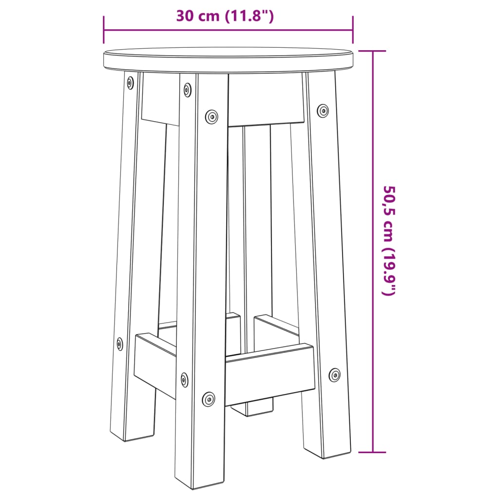 Barkrukken 2 st massief grenenhout is nu te koop bij PeponiXL, paradijselijk wonen!
