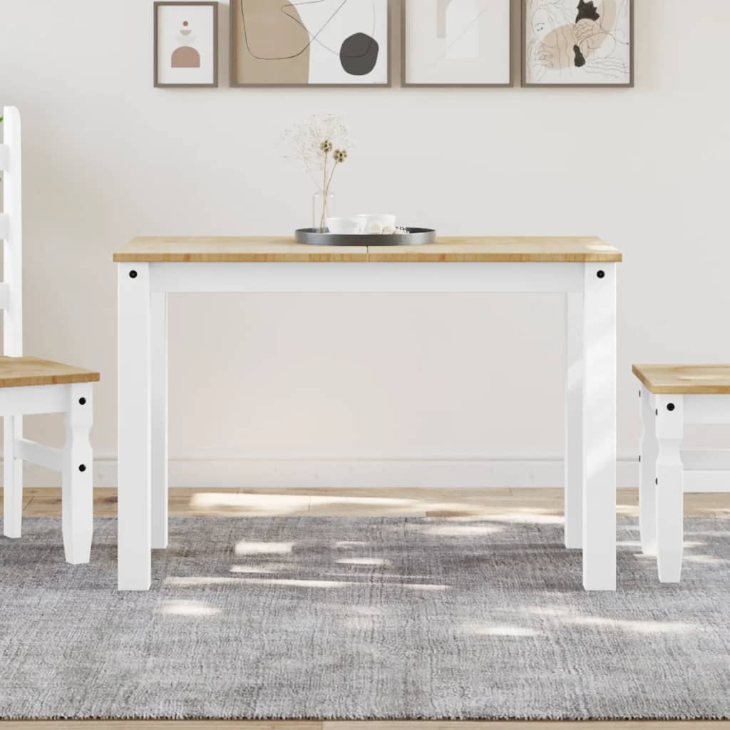 Eettafel PANAMA 112x60x75 cm massief grenenhout wit is nu te koop bij PeponiXL, paradijselijk wonen!