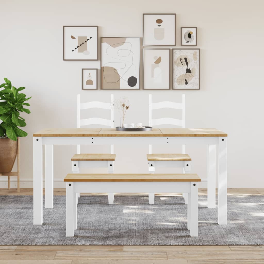 Eetkamerbank PANAMA 105x30x45 cm massief grenenhout wit is nu te koop bij PeponiXL, paradijselijk wonen!