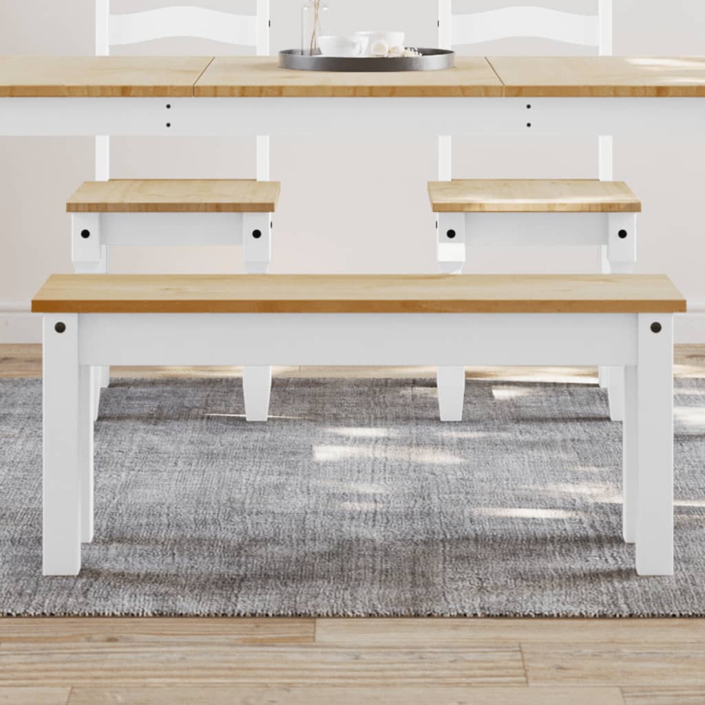 Eetkamerbank PANAMA 105x30x45 cm massief grenenhout wit is nu te koop bij PeponiXL, paradijselijk wonen!