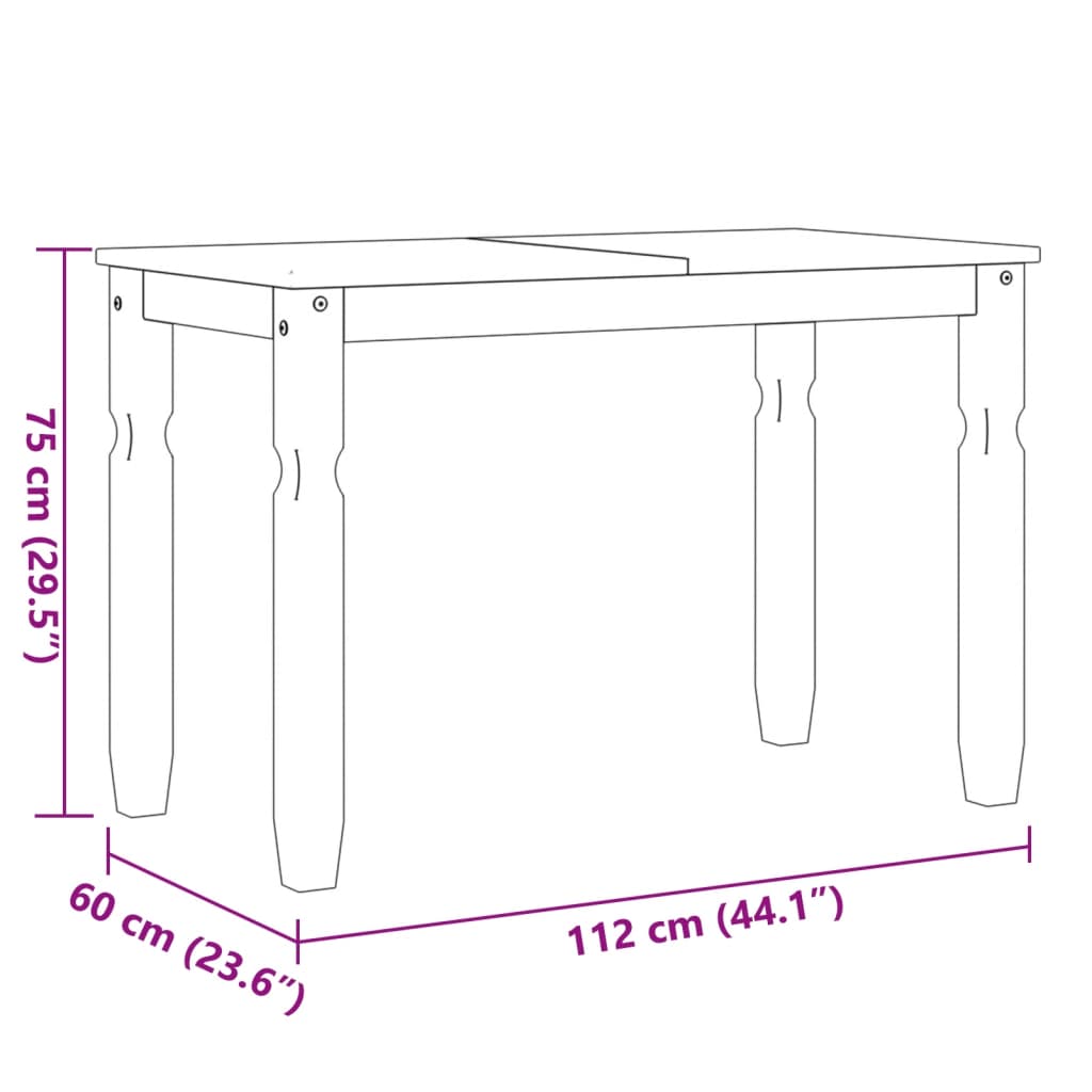Eettafel Corona 112x60x75 cm massief grenenhout is nu te koop bij PeponiXL, paradijselijk wonen!