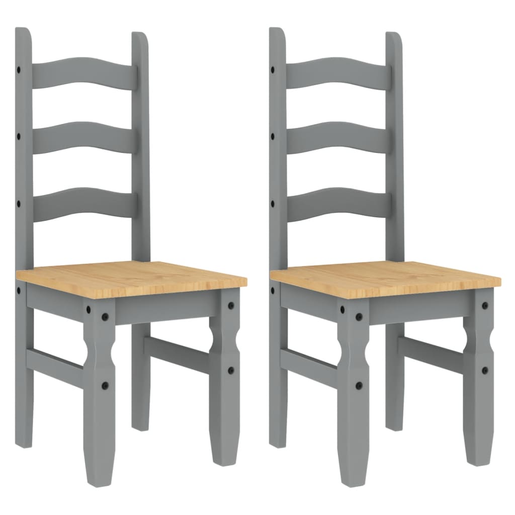 Eetkamerstoelen 2 st Corona 42x47x107 cm grenenhout grijs is nu te koop bij PeponiXL, paradijselijk wonen!