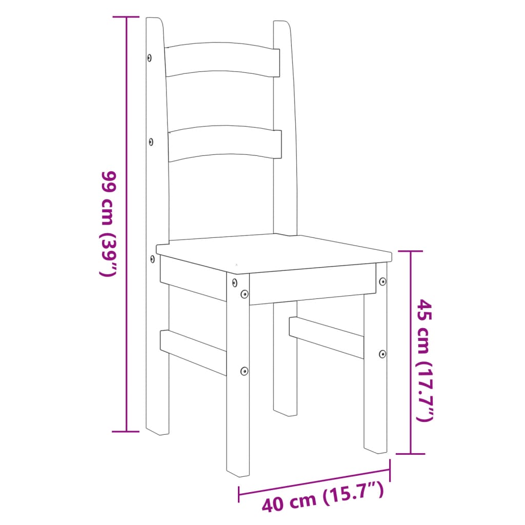 Eetkamerstoelen 2 st 40x46x99 cm massief grenenhout is nu te koop bij PeponiXL, paradijselijk wonen!