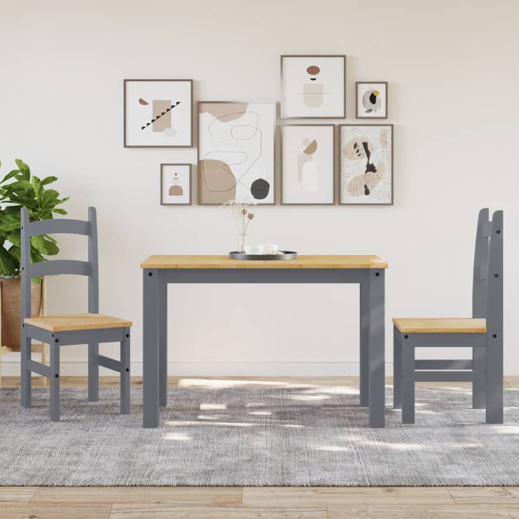 Eetkamerstoelen 2 st 40x46x99 cm massief grenenhout grijs is nu te koop bij PeponiXL, paradijselijk wonen!