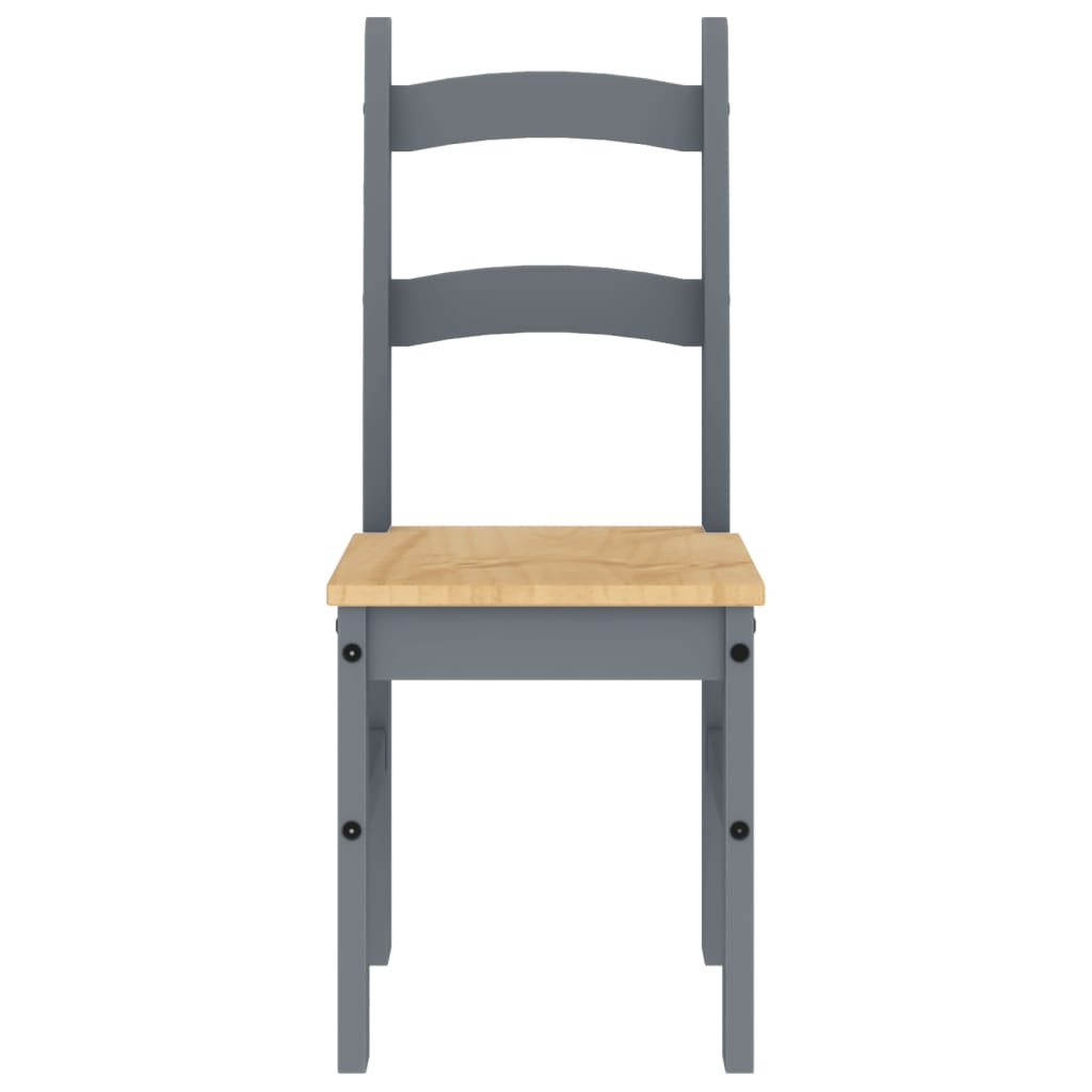Eetkamerstoelen 2 st 40x46x99 cm massief grenenhout grijs is nu te koop bij PeponiXL, paradijselijk wonen!