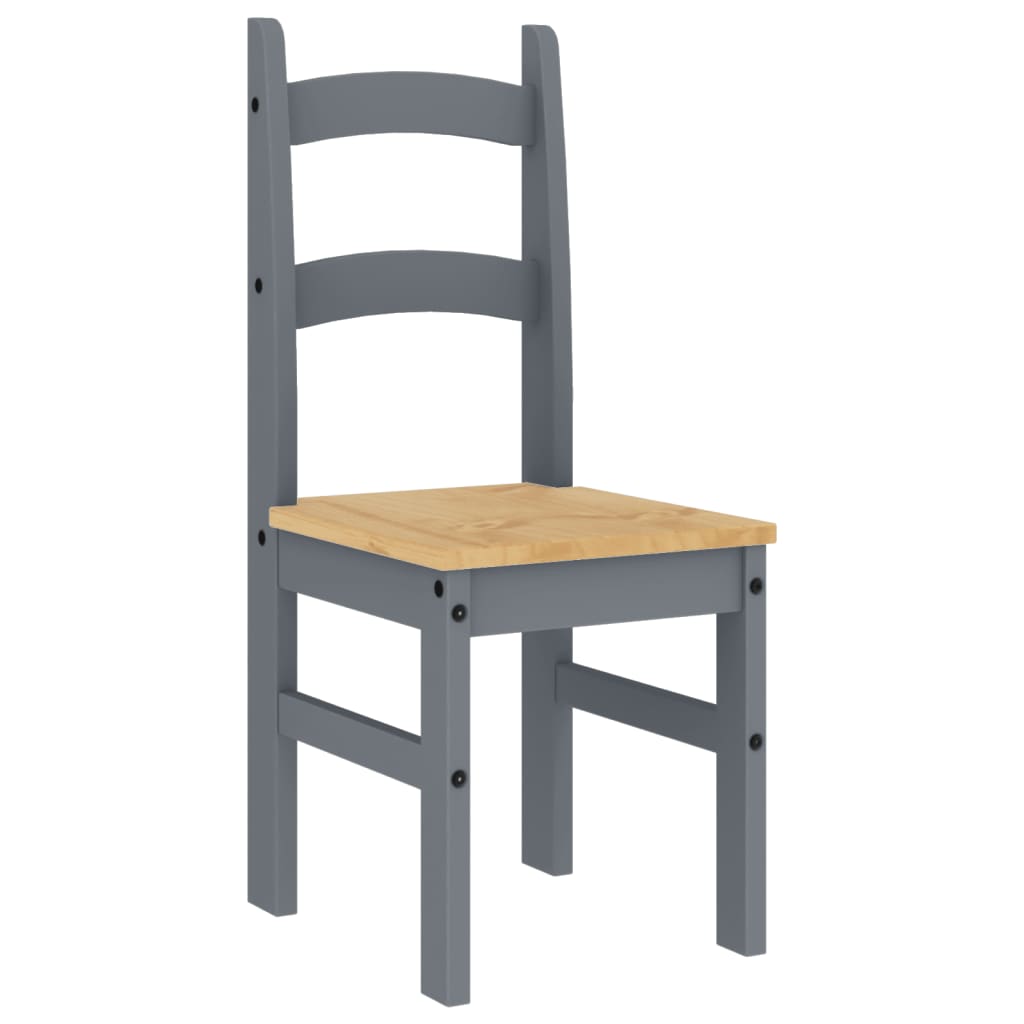 Eetkamerstoelen 2 st 40x46x99 cm massief grenenhout grijs is nu te koop bij PeponiXL, paradijselijk wonen!