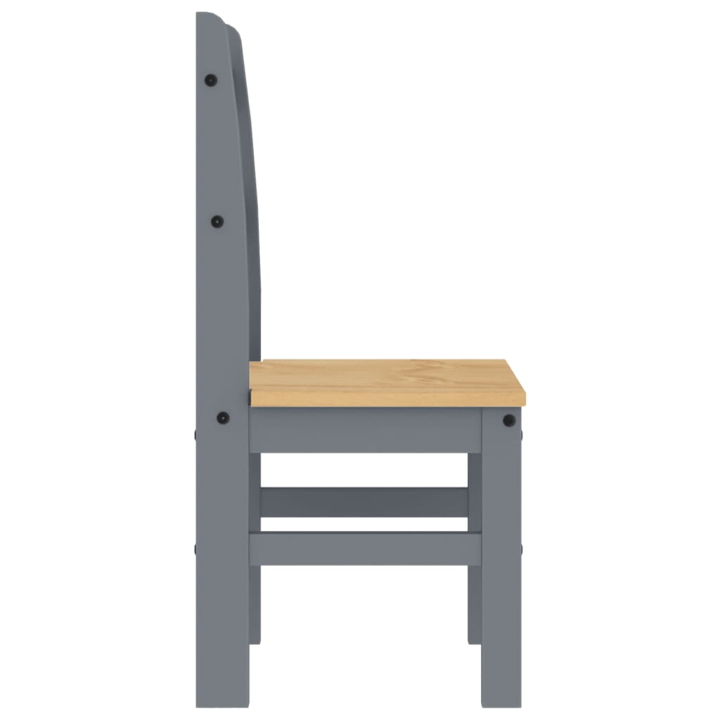Eetkamerstoelen 2 st 40x46x99 cm massief grenenhout grijs is nu te koop bij PeponiXL, paradijselijk wonen!
