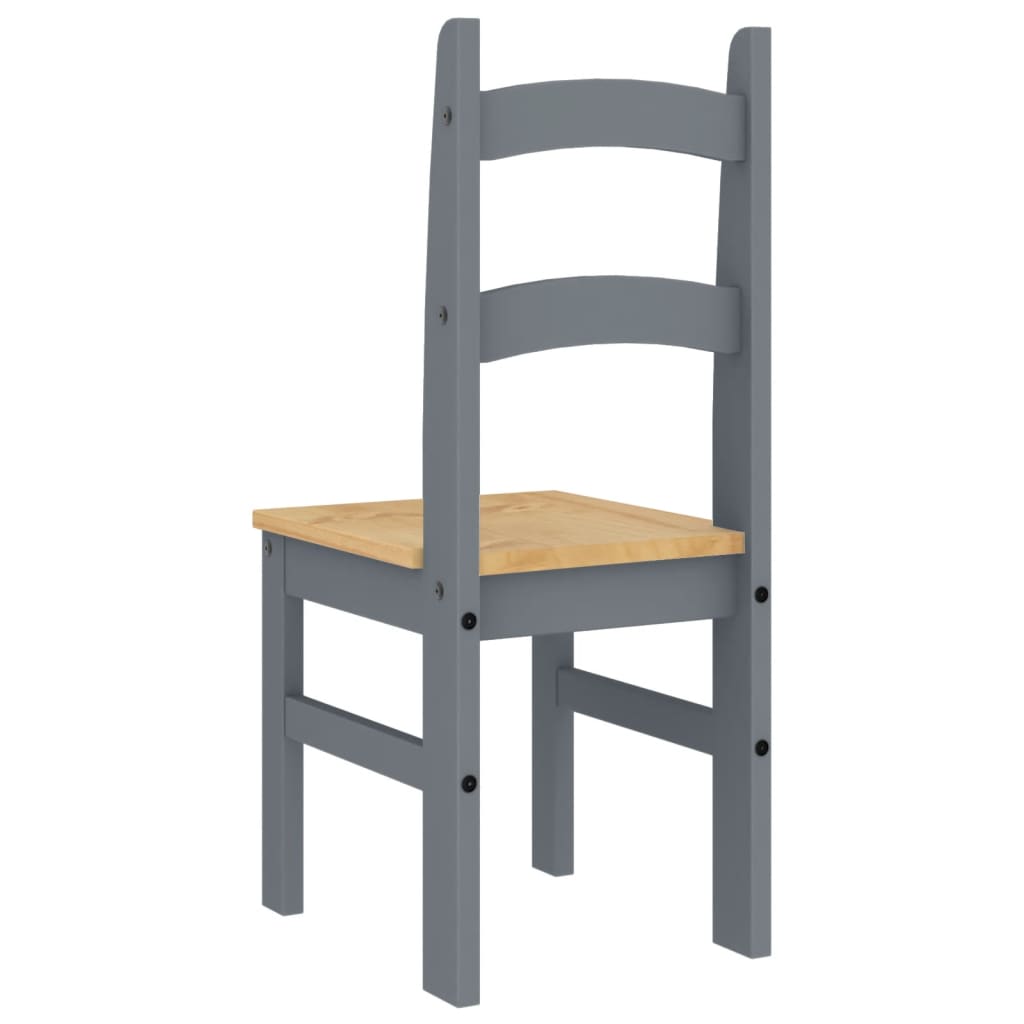Eetkamerstoelen 2 st 40x46x99 cm massief grenenhout grijs is nu te koop bij PeponiXL, paradijselijk wonen!