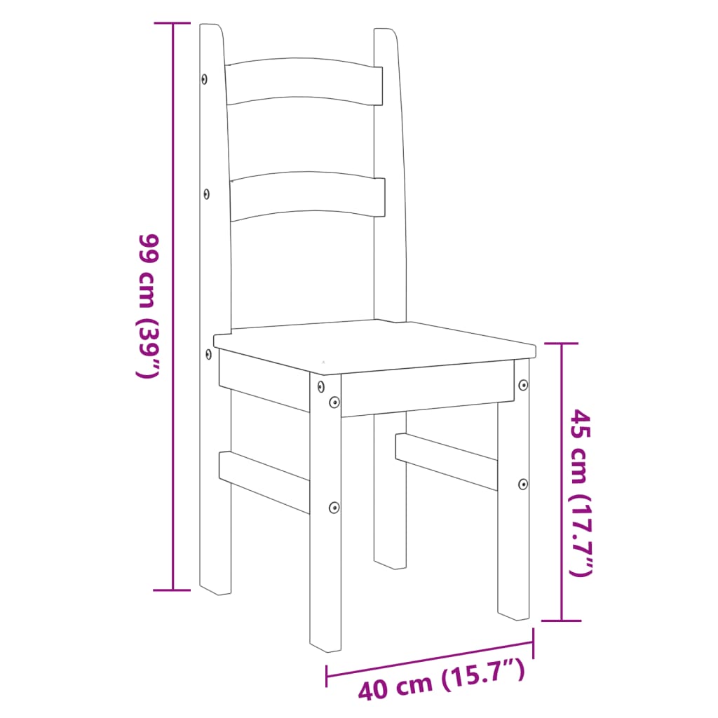 Eetkamerstoelen 2 st 40x46x99 cm massief grenenhout grijs is nu te koop bij PeponiXL, paradijselijk wonen!