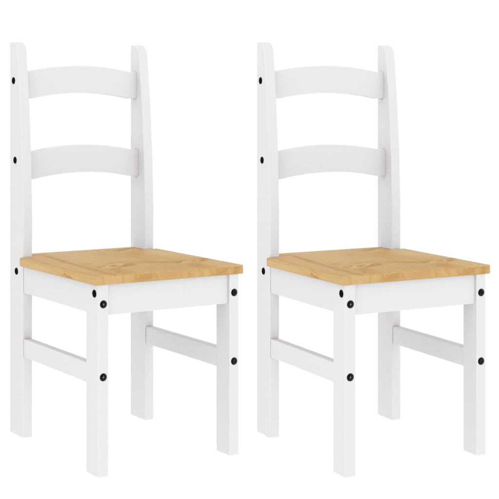 Eetkamerstoelen 2 st 40x46x99 cm massief grenenhout wit is nu te koop bij PeponiXL, paradijselijk wonen!