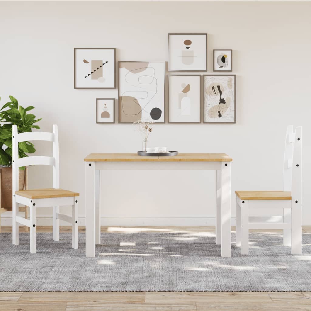 Eetkamerstoelen 2 st 40x46x99 cm massief grenenhout wit is nu te koop bij PeponiXL, paradijselijk wonen!