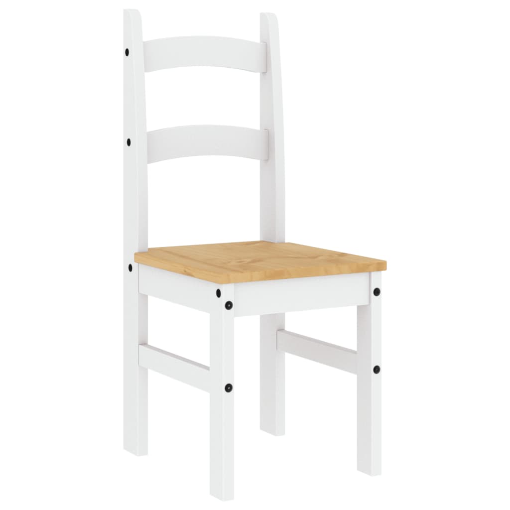 Eetkamerstoelen 2 st 40x46x99 cm massief grenenhout wit is nu te koop bij PeponiXL, paradijselijk wonen!