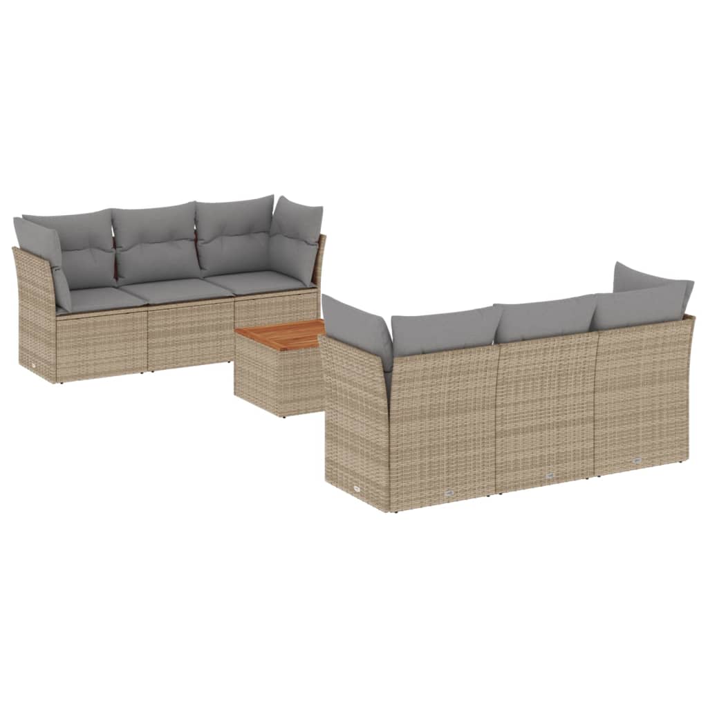 7-delige Loungeset met kussens poly rattan beige is nu te koop bij PeponiXL, paradijselijk wonen!