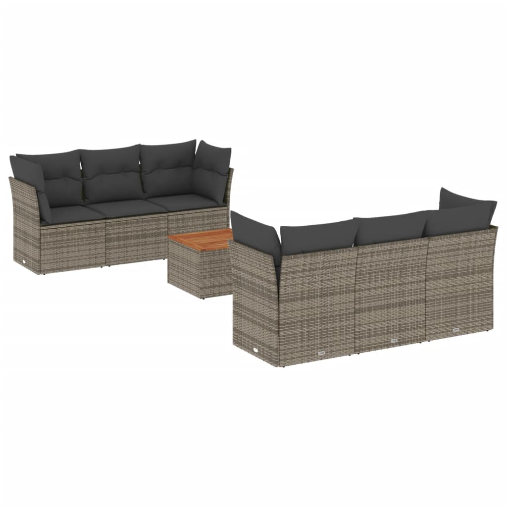 7-delige Loungeset met kussens poly rattan grijs is nu te koop bij PeponiXL, paradijselijk wonen!