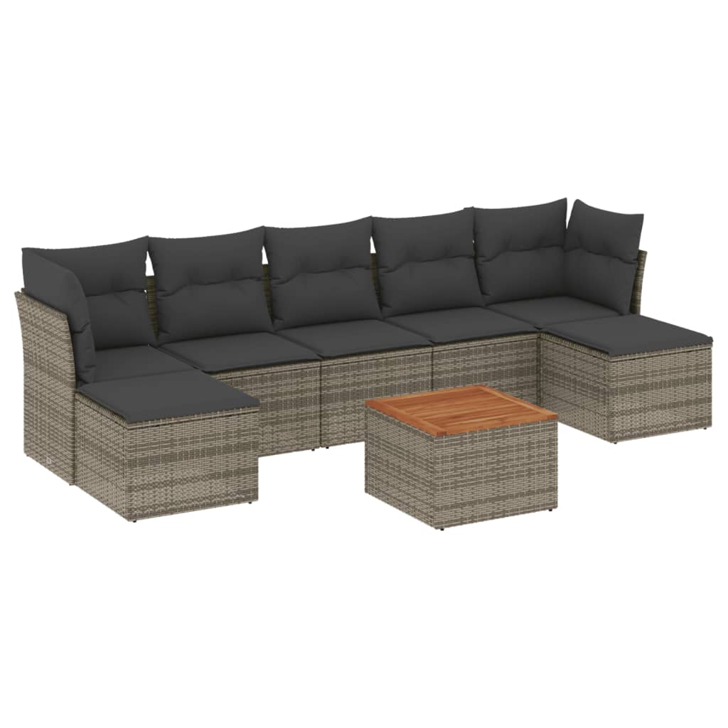 8-delige Loungeset met kussens poly rattan grijs is nu te koop bij PeponiXL, paradijselijk wonen!