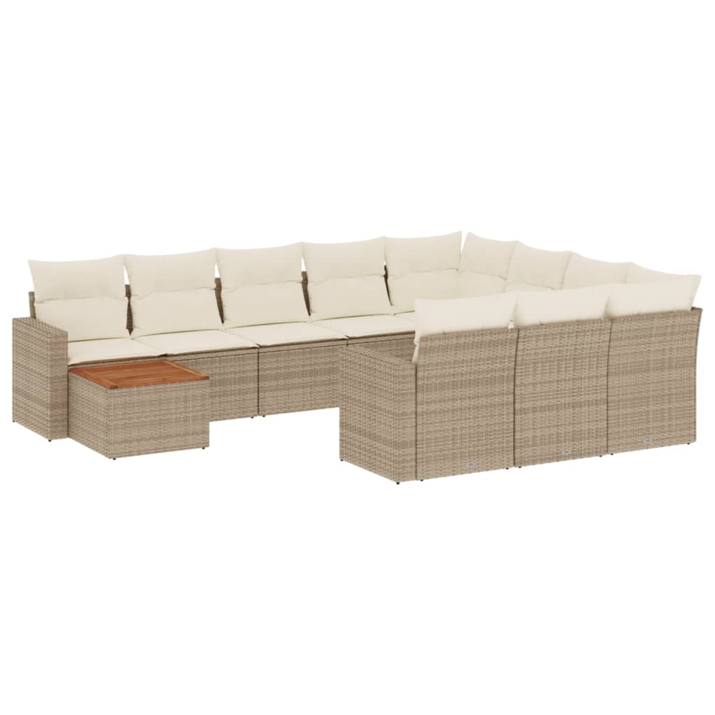 11-delige Tuinset met kussens poly rattan beige is nu te koop bij PeponiXL, paradijselijk wonen!