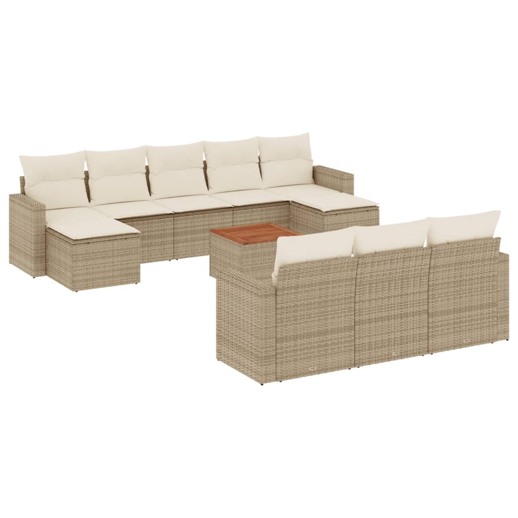 11-delige Tuinset met kussens poly rattan beige is nu te koop bij PeponiXL, paradijselijk wonen!