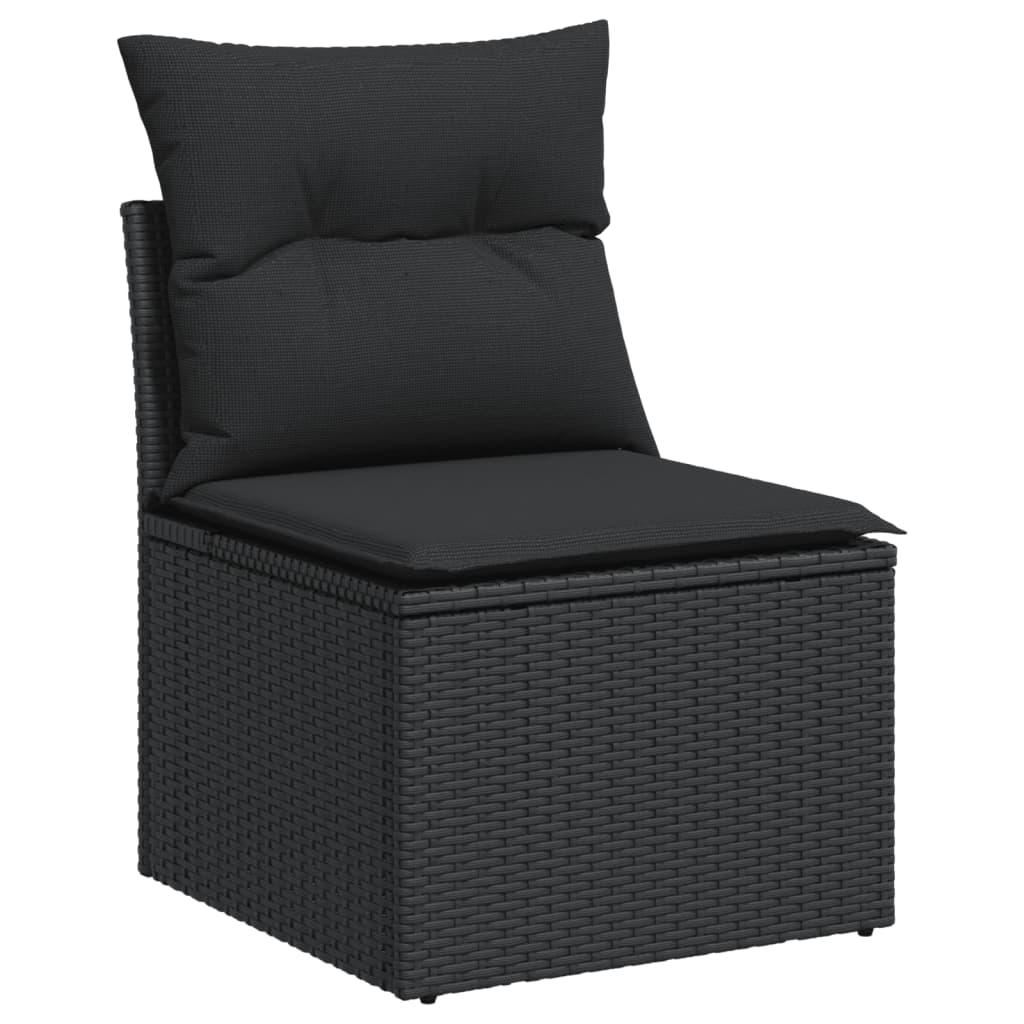 4-delige Loungeset met kussens poly rattan zwart is nu te koop bij PeponiXL, paradijselijk wonen!