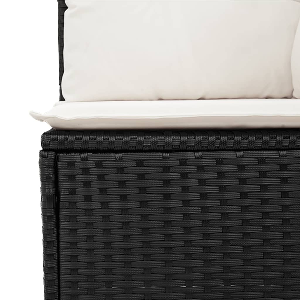 4-delige Loungeset met kussens poly rattan zwart is nu te koop bij PeponiXL, paradijselijk wonen!