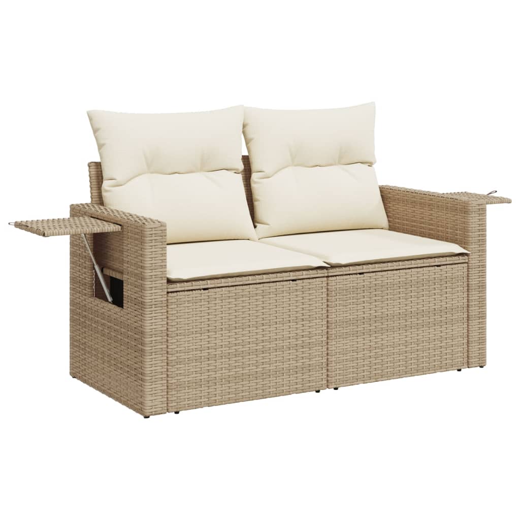 4-delige Loungeset met kussens poly rattan beige is nu te koop bij PeponiXL, paradijselijk wonen!