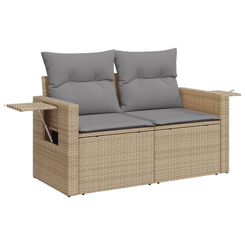 4-delige Loungeset met kussens poly rattan beige is nu te koop bij PeponiXL, paradijselijk wonen!