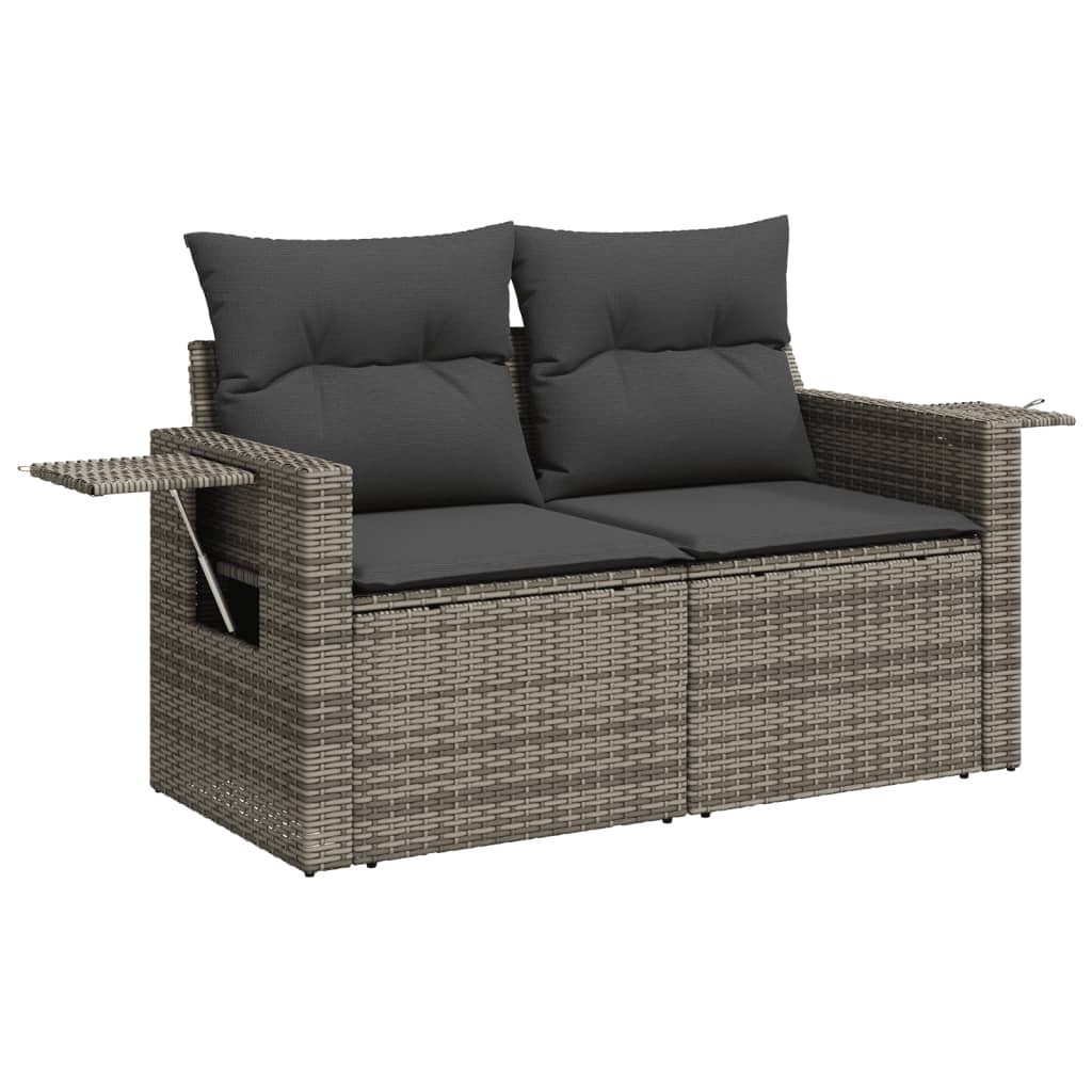 4-delige Loungeset met kussens poly rattan grijs is nu te koop bij PeponiXL, paradijselijk wonen!