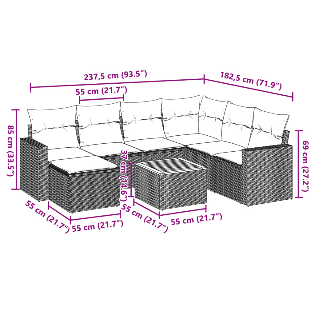 5-delige Loungeset met kussens poly rattan zwart is nu te koop bij PeponiXL, paradijselijk wonen!